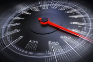 Speedometer to convey the importance of speed in business and marketing product operations