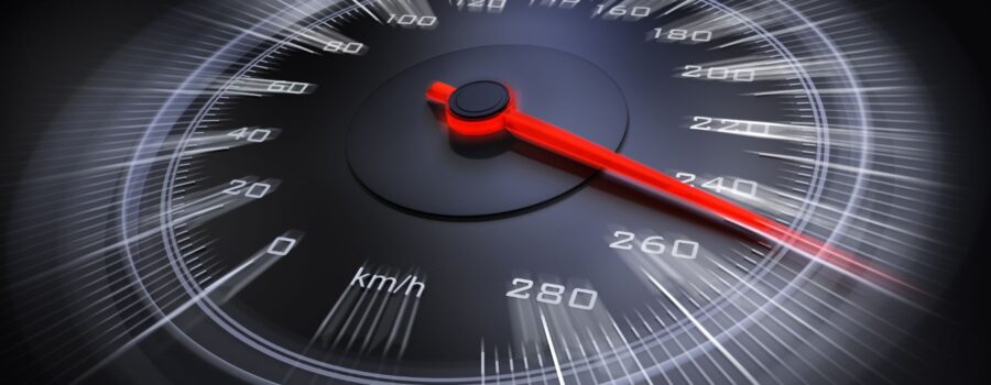 Speedometer to convey the importance of speed in business and marketing product operations