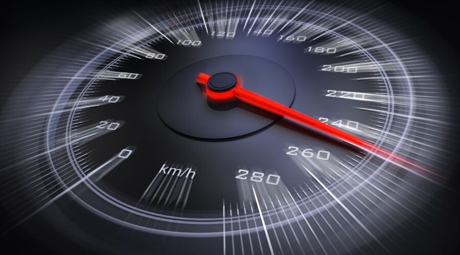 Speedometer to convey the importance of speed in business and marketing product operations
